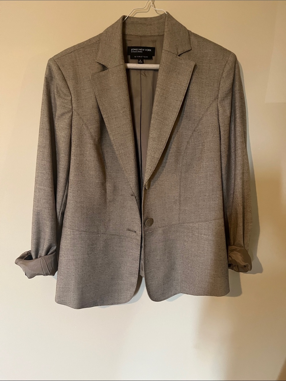 Jones New York Light Taupe Two-Button Sport Coat